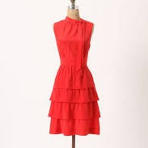 Anthropologie Ruffled Oska Silk Dress